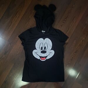 Disney Mickey Mouse Shirt with Hoodie & Ears | Size L (11/13)